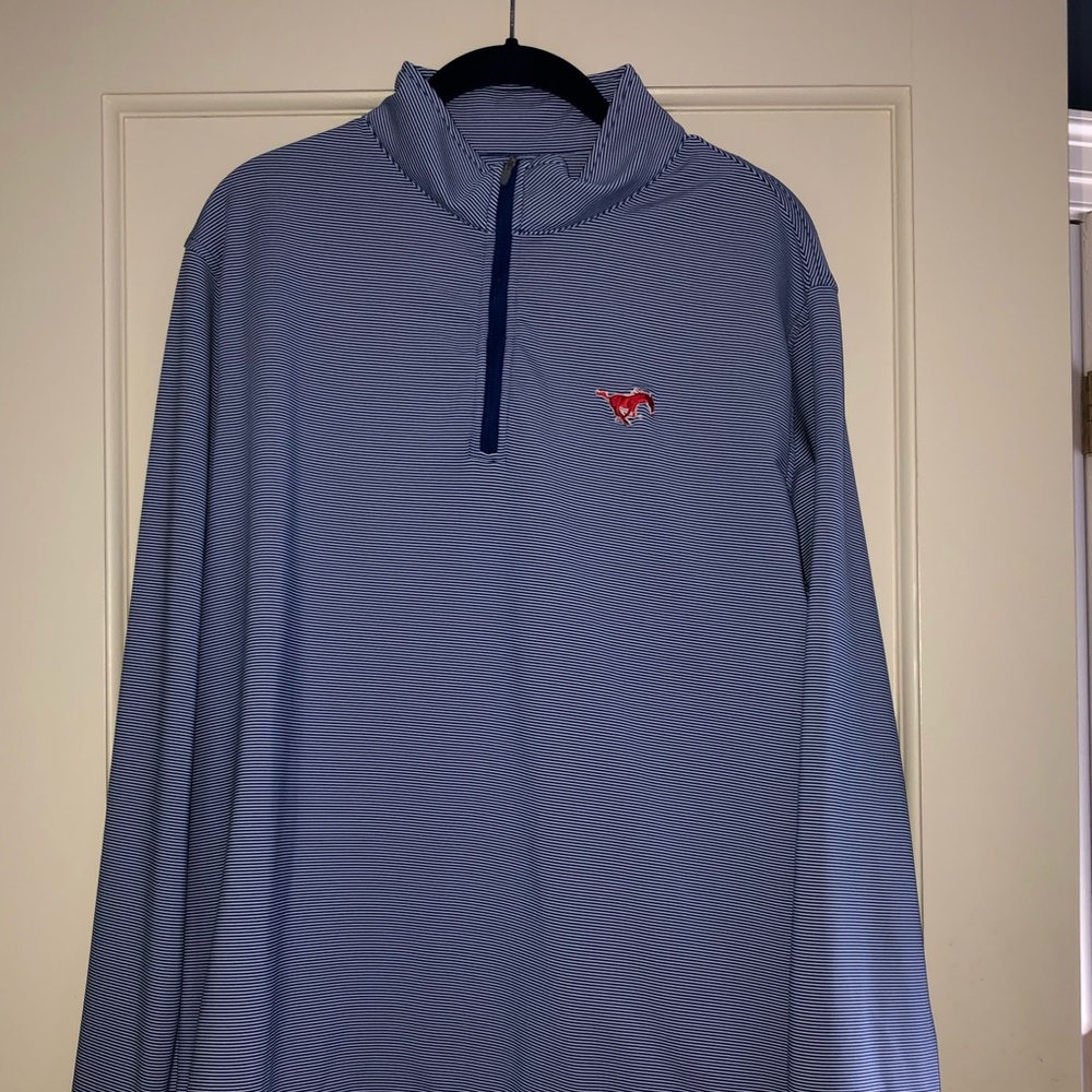 Peter Millar SMU mini stripe performance 1/4 zip